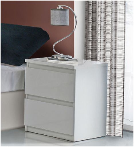 Lara White Gloss Bedside Table 2413 Cw Furniture